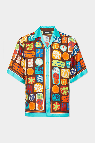 Summer Lovers Drop Shoulder Printed Bowling Shirt